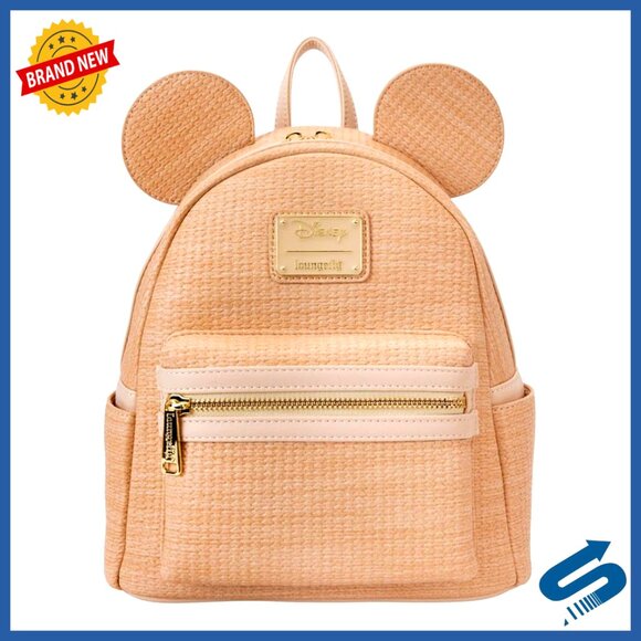 Handbags - Straw Mini Backpack Casual Daypack Disney Mickey Cosplay Whimsical Everyday